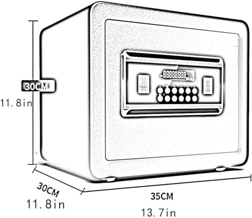 Security, LCD Display Safe Safety Furniture Built-in Alarm Wall Fixed Installation Digital Key Safe Cabinet Safe For ID Papers, A4 Documents, Laptop Computers, Jewels 35 * 30 * 30cm-1