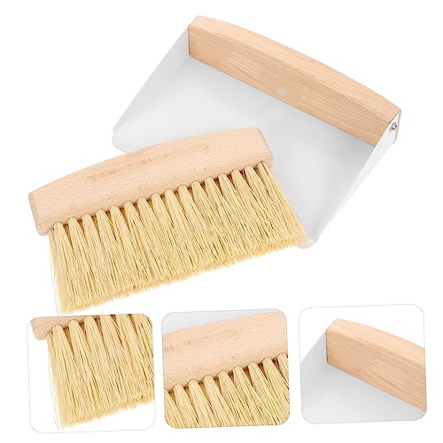 WHAMVOX 1 Set Small Broom Dustpan Espresso Grinder Brush Household Brooms Tabletop Dust Pan Mini Desktop Broom Mini Cleaning Broom Detailing Cleaning Tool Outdoor Broom Car Air Iron White