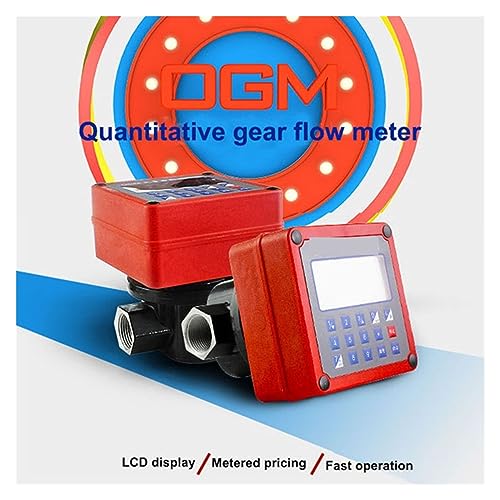 12V24V quantitative Flow Meter Oil flowmeter, Digital Fuel gau Electronic ar Meter 1 inch LCD Display - Long Lasting(12V 24V 1 inch Meter)