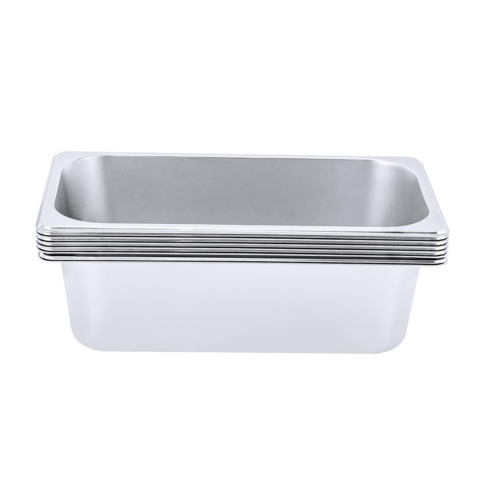 HULOKYM 6Pcs Steam Table Pan Meal Tray Hotel Pan Catering Food Pan Stainless Steel Pan for Restaurant Buffet