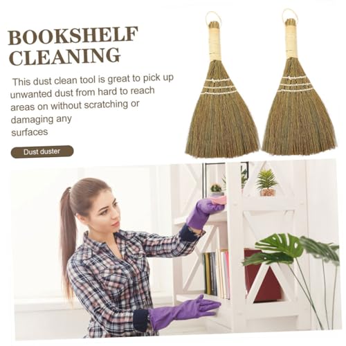 HONMEET 3pcs Kitchen Cleaning Broom Manual Broom Top Hand-Made Broom Dust Removing Broom Household Broom Floor Sweeping Broom Brooms Desk Cleaner Vietnamese Straw Broom Held Toy Miscanthus