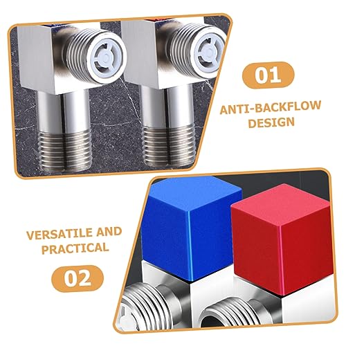 IWOWHERO Toilet Supply Angle Valves Bathroom Accessory Angle Valve for Bidet Toilet Valve Toilet Part Toilet Water Valve Angle Stop Tool Bathroom Supply Angle Valve for Bathroom Metal Red