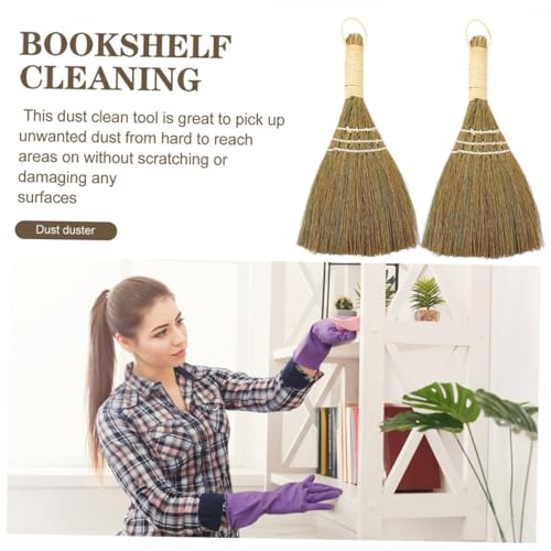 Cabilock 3pcs Kitchen Cleaning Broom Mini Broom Straw Broomstick Desk Dust Broom Miniature Desk Cleaner Short Asian Broom Dusting Table Whisk Brooms Household Brooms Desk Duster Miscanthus