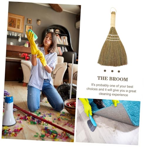 Cabilock 3pcs Kitchen Cleaning Broom Mini Broom Straw Broomstick Desk Dust Broom Miniature Desk Cleaner Short Asian Broom Dusting Table Whisk Brooms Household Brooms Desk Duster Miscanthus