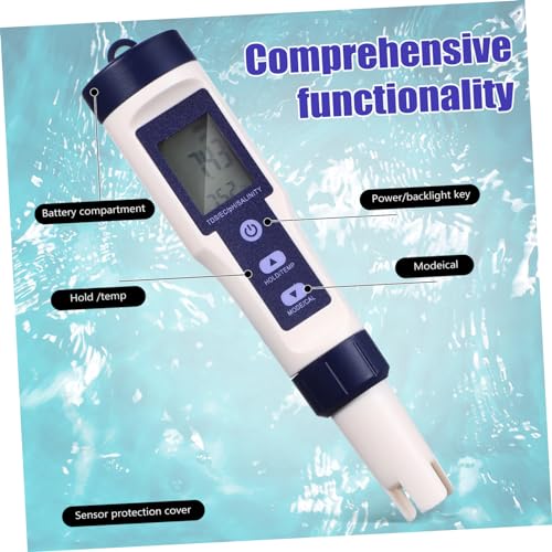 ULTECHNOVO Water Quality Tester Tds Meter Tds Water Tester Ph Meter Drinking Water Tester Pool Salt Tester Handheld Water Tester Salt Water Pool Testing Kit Water Tester for Fish Tank Plastic