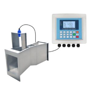 Integrated Open Channel Ultrasonic Flow Meter, Flume Farmland Irrigation Sewage Flow Meter 4-20mA with 10m Cable - Long Lasting(with Micro Printer)