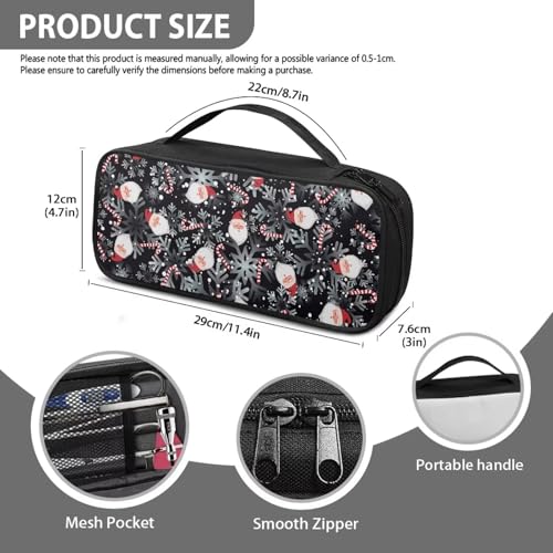 Rnyleeg Hard Stethoscope Case Christmas Stethoscope Holder Case Lightweight Stethoscope Travel Holder Stethoscope Accessories Santa Cane Candy Snowflake Print