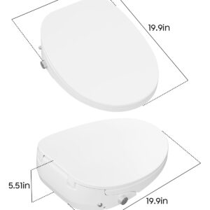 Electronic Elongated Bidet Toilet Seat: GREENEVER Smart Bidet Warm Water Rear and Front Wash Warm Air Dryer & LED Light, Multiple Spray Modes Wireless Remote Seat Sensor, Bidet Attachment for Toilet