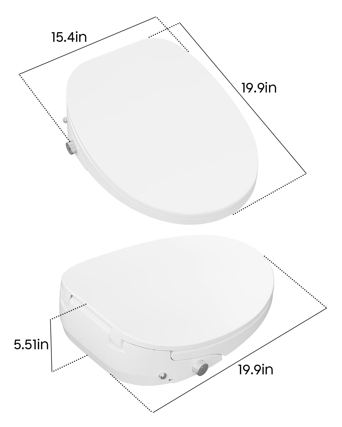 Electronic Elongated Bidet Toilet Seat: GREENEVER Smart Bidet Warm Water Rear and Front Wash Warm Air Dryer & LED Light, Multiple Spray Modes Wireless Remote Seat Sensor, Bidet Attachment for Toilet