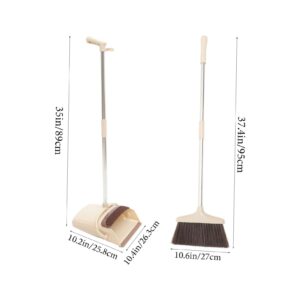 HONMEET 1 Set Broom Set Home Broom Dustpan Kit Carpet Rake for Pet Hair Hand Broom Cleaning Outdoor Tools Standing Dustpan Dust Pan Handle Broom Wok Household Brooms Kitchen Brooms Plastic