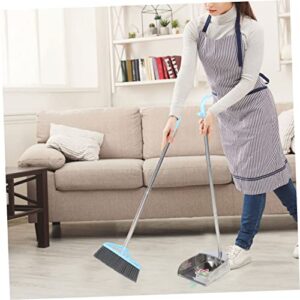 MERRYHAPY 1 Set Upright Broom Standing Dustpan Broom Dustpan and Brush Dustpan with Handle Garage Cleaning Dustpan Broom and Dustpan Long Handle Broom Floor Broom Garbage Stainless Steel