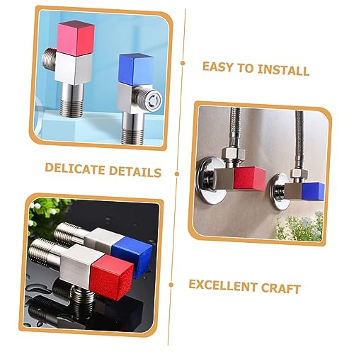 IWOWHERO Toilet Supply Angle Valves Bathroom Accessory Angle Valve for Bidet Toilet Valve Toilet Part Toilet Water Valve Angle Stop Tool Bathroom Supply Angle Valve for Bathroom Metal Red