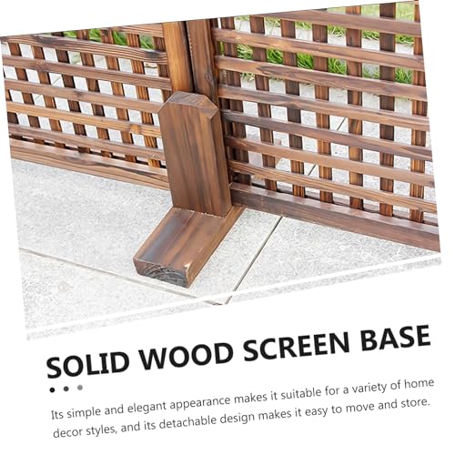 CIYODO Solid Wood Screen Base Fences Household Screen Feet Partition Holders Patio Fence Base Thickened Divider Base Room Divider Clamps Household Divider Base Divider Fence Base Wooden