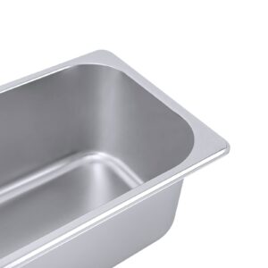 HULOKYM 6Pcs Steam Table Pan Meal Tray Hotel Pan Catering Food Pan Stainless Steel Pan for Restaurant Buffet