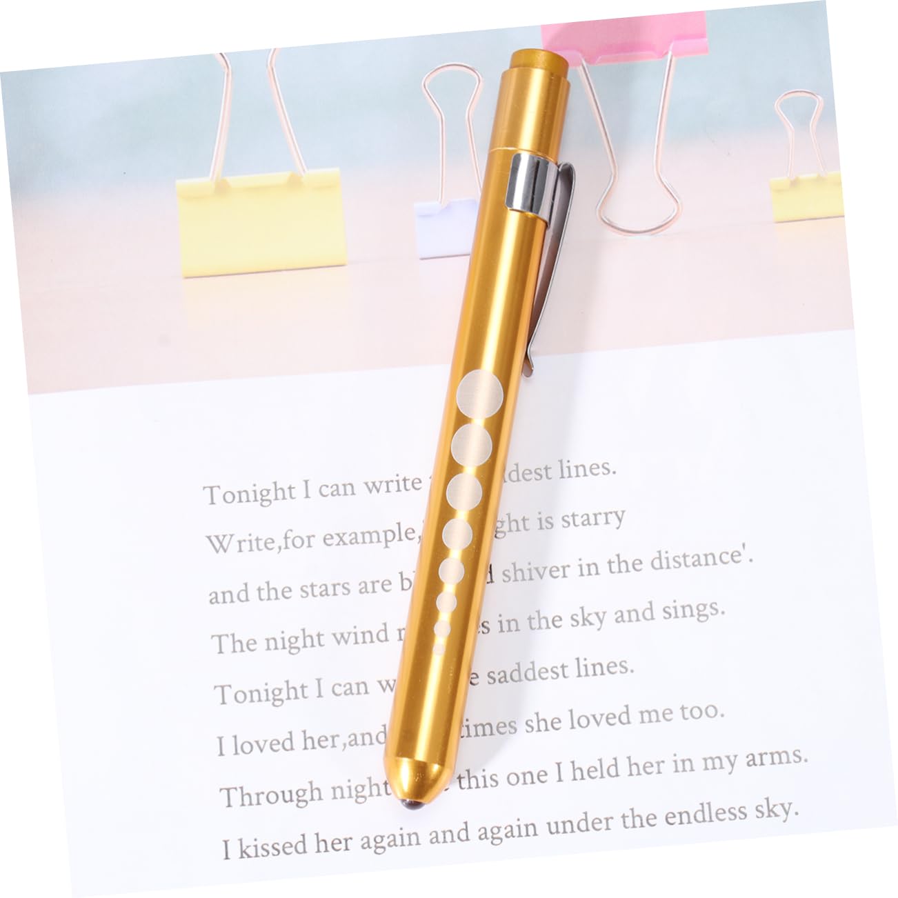 ULTECHNOVO Props Pen Torch Medical Cases Cute LED Pen Rechargeable Pen Light Accessories Yellow