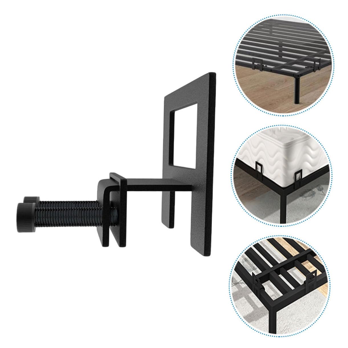 TOGEVAL 1 Set Mattress Retainer Bed Frames Bed Mattress Bed Shelf Bed Stand Bed Pads Adjustable Bed Frame Bedding Mattress Anti-Slip Stopper Mattress Stoppers Mattress Racks Black Iron