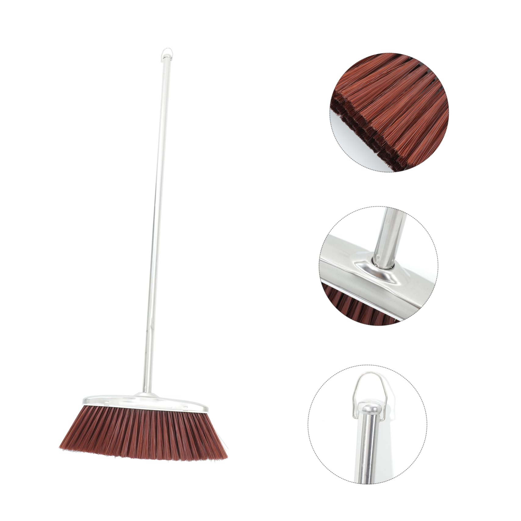 ANDRESLAD Thick Broom Trash Sweeping Besom Lawn Sweeper Manual Broom Soft Bristle Broom Dense Broom Garbage Cleaning Supply Broom Cleaning Tool Floor Sweeper Broom Stiff Bristle Broom Nylon