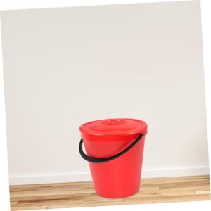 HOOTNEE Plastic Bucket Lid Water Pot Lid Trash Can Covers Trash Can Accessory Waste Container Lid Bucket Locking Lid Waste Container Cover Pail Cover Trashcan Waste Bin Lid Replacement Red