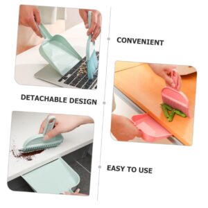 Amosfun 2 Set Mini Dustpan Mini Cleaning Brush Mini Cleaning Broom Small Hand Broom Hand Broom and Tiny Cleanning Whisk Broom Desk Cleaner Portapotty Mini Desktop Tiny Cleaning Broom Pp