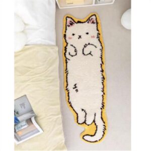 cat tufted rug, cat shaped rug, irregular shaped rug, fun animal shaped cartoon room floor mat, soft bedside rug for bedroom, cat doormat, living room decoration (b, 40 * 80cm/15.75 * 31.49in)