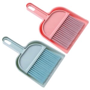 amosfun 2 set mini dustpan mini cleaning brush mini cleaning broom small hand broom hand broom and tiny cleanning whisk broom desk cleaner portapotty mini desktop tiny cleaning broom pp