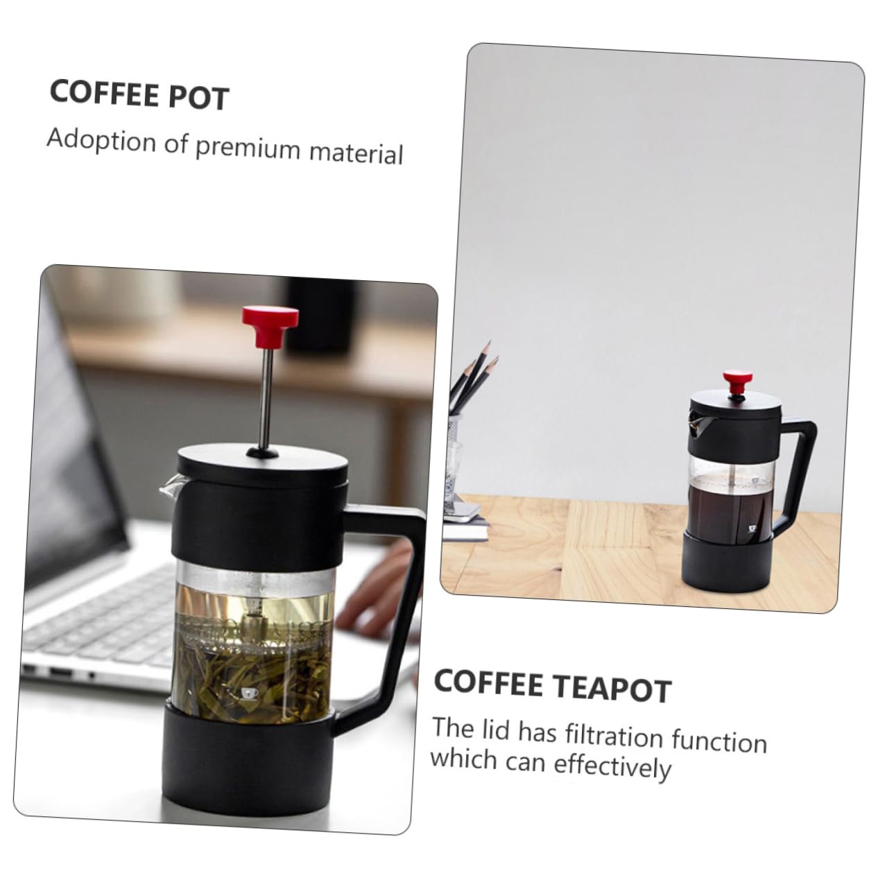 Mikinona Espresso Camping Tea Kettle Hand Drip Coffee Camping Coffee Maker Coffee Machines for Home French Coffee Press Concentrated Coffee Tea Maker 304 Stainless Steel