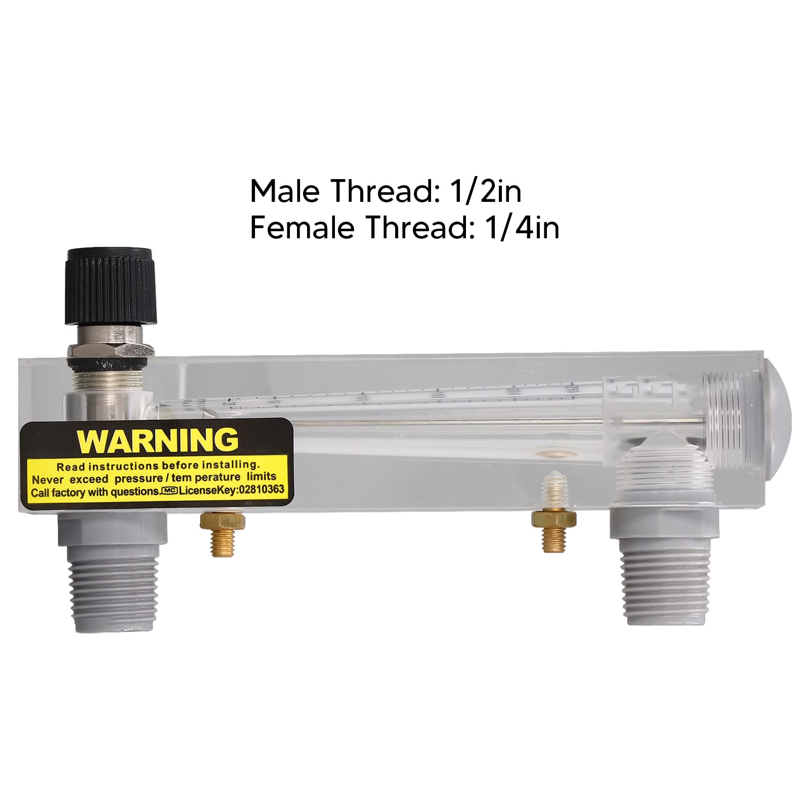 Water Meter Panel Mount Type Flowmeter,Premium Transparent Acrylic Panel Current Meter - Large Range Liquid Current Measurement and Control for Accurate Applications