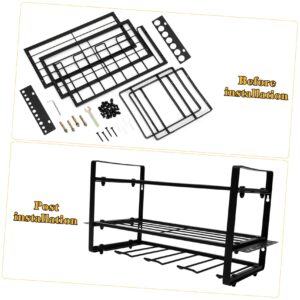 Outanaya Drill Holder Storage Shelves Screwdriver Power Tool Organizer Garage Tool Organizer Tool Rack Organizer Power Tool Storage Rack Tools Shelves Tool Organizer Wall Mount Carbon Steel