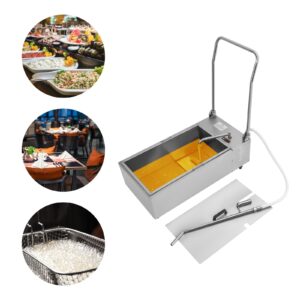 CUBELLIN Mobile Fryer Filter 55L Fryer Oil Filter Cart Stainless Steel Fryer Filter Machine 370W 10L/Min Cooking Oil Filter Machine Oil Filtering Machine with Hose & Oil Suction Tube