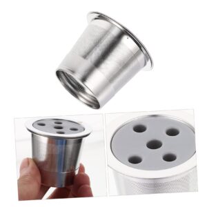 Homoyoyo Stainless Steel Capsule Coffee Machine Refillable Tea Filter Reusable Coffee Capsules Concentrated Coffee Cone Coffee Filters Espresso Concentrate Espresso Ground Nspressso