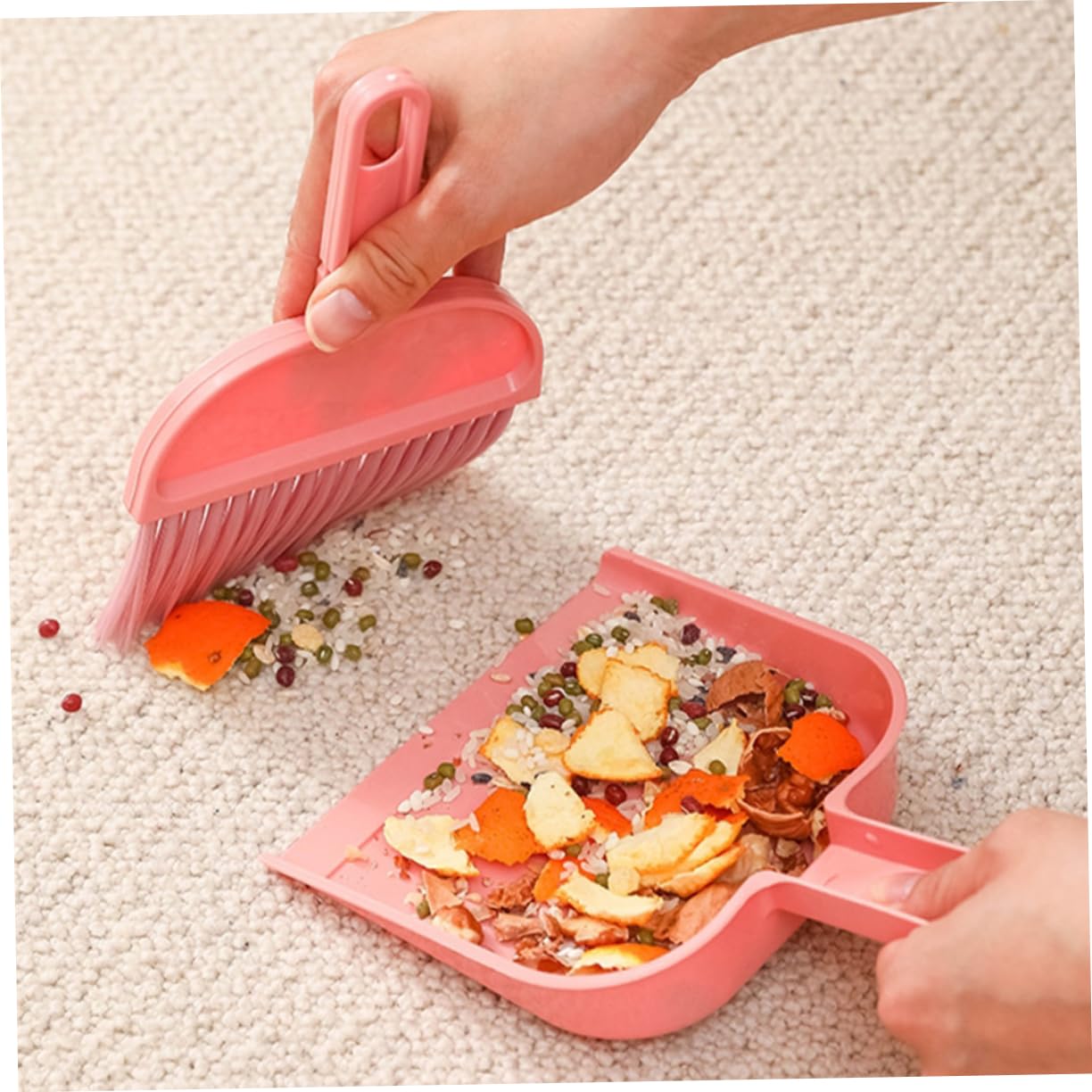 Amosfun 2 Set Mini Dustpan Mini Cleaning Brush Mini Cleaning Broom Small Hand Broom Hand Broom and Tiny Cleanning Whisk Broom Desk Cleaner Portapotty Mini Desktop Tiny Cleaning Broom Pp