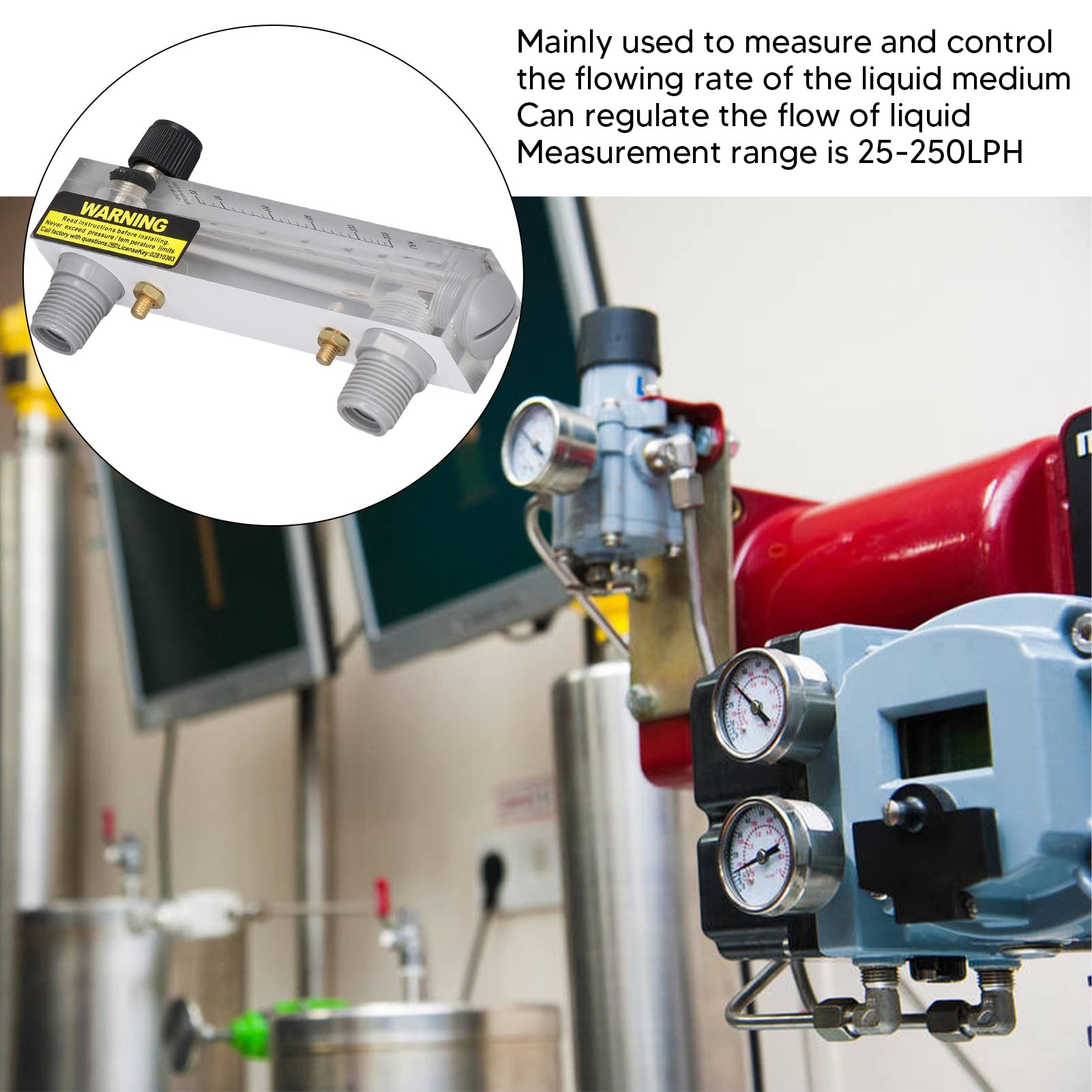 Water Meter Panel Mount Type Flowmeter,Premium Transparent Acrylic Panel Current Meter - Large Range Liquid Current Measurement and Control for Accurate Applications