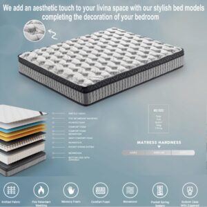 Anwick 12" Full Mattress, Soft Breathable Hybrid Memory Foam Mattress, Individually Pocket Coils, Mattress in a Box, Sleep Supportive & Pressure Relief, Medium Firm (Full 12 Inch)