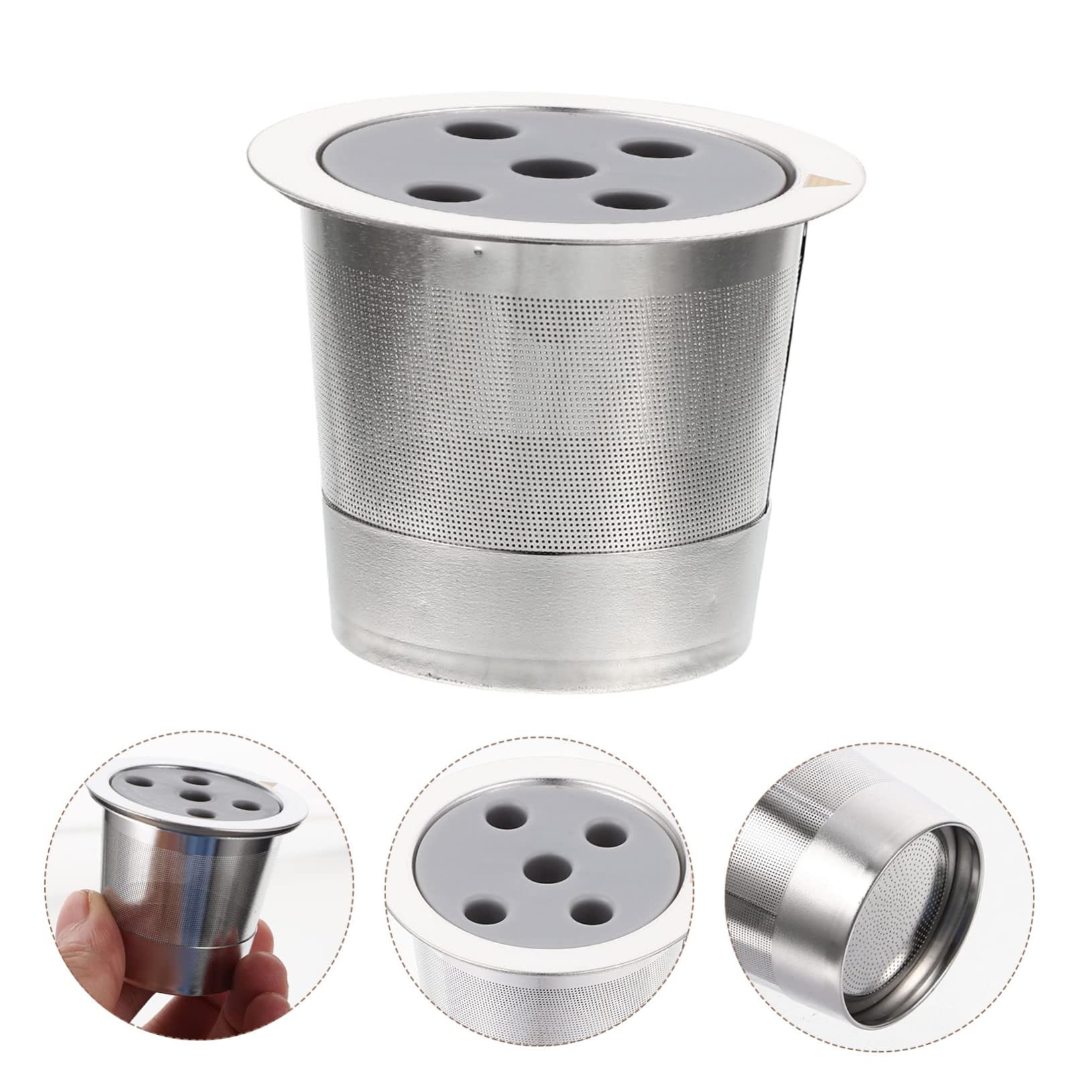 Homoyoyo Stainless Steel Capsule Coffee Machine Refillable Tea Filter Reusable Coffee Capsules Concentrated Coffee Cone Coffee Filters Espresso Concentrate Espresso Ground Nspressso