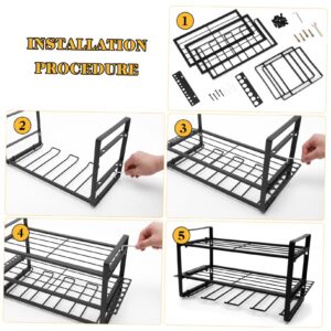 Outanaya Drill Holder Storage Shelves Screwdriver Power Tool Organizer Garage Tool Organizer Tool Rack Organizer Power Tool Storage Rack Tools Shelves Tool Organizer Wall Mount Carbon Steel