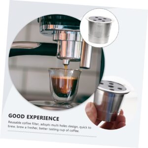 Homoyoyo Stainless Steel Capsule Coffee Machine Refillable Tea Filter Reusable Coffee Capsules Concentrated Coffee Cone Coffee Filters Espresso Concentrate Espresso Ground Nspressso