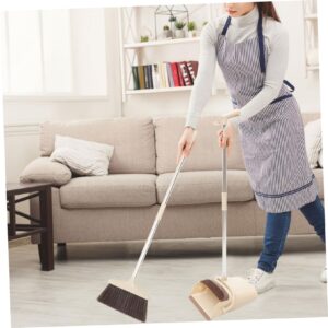 HONMEET 1 Set Broom Set Home Broom Dustpan Kit Carpet Rake for Pet Hair Hand Broom Cleaning Outdoor Tools Standing Dustpan Dust Pan Handle Broom Wok Household Brooms Kitchen Brooms Plastic