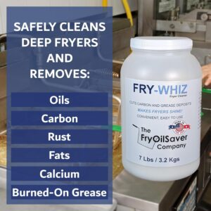 Fry-Whiz Deep Fryer Cleaner, Deep Fryer with Basket Cleaner, Fryer Boil Out Powder, Commercial Fryer Cleaner, Removes Carbon, Grease Deposits, Stains, Rust in Deep Fryers (Case of 4-Gallon)