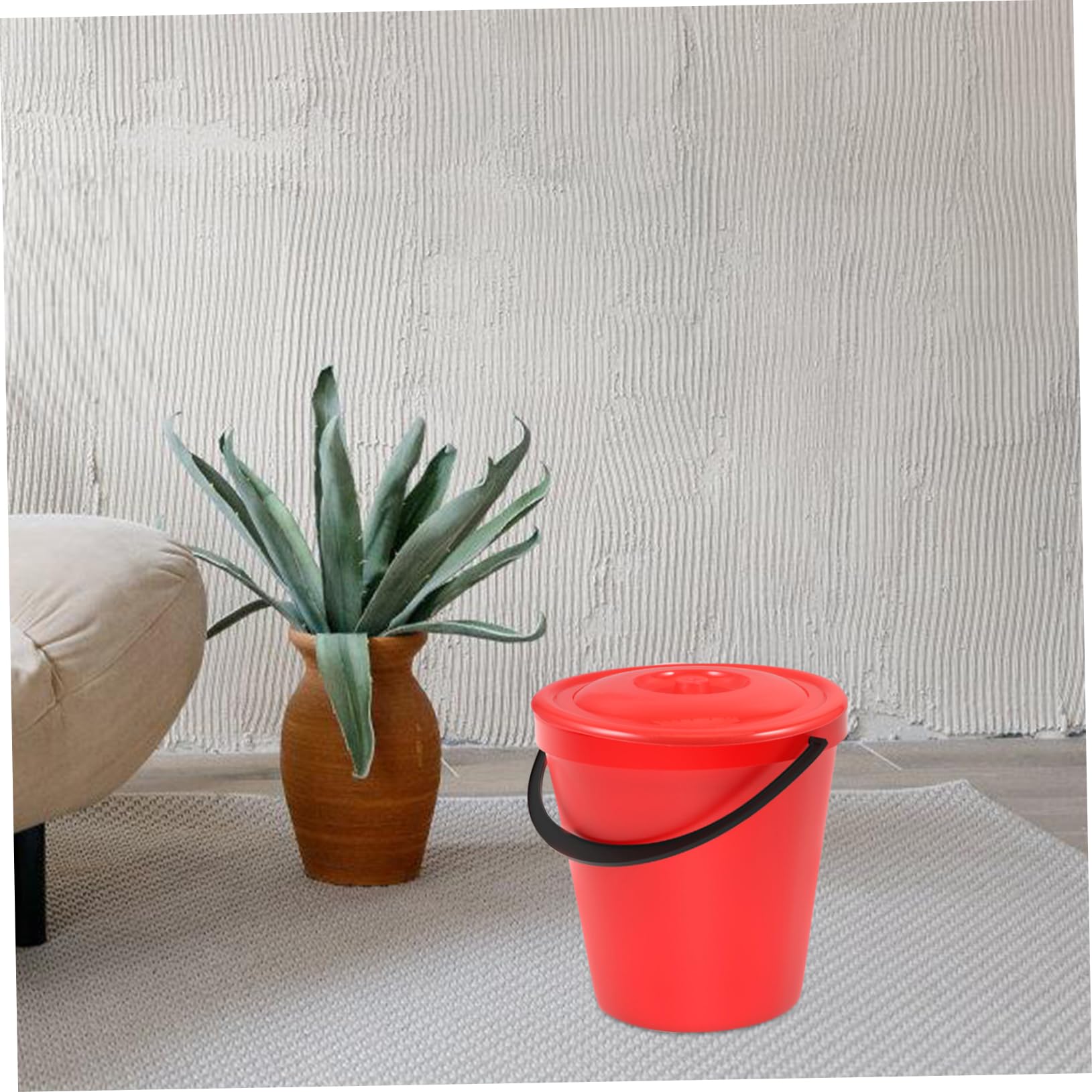 HOOTNEE Plastic Bucket Lid Water Pot Lid Trash Can Covers Trash Can Accessory Waste Container Lid Bucket Locking Lid Waste Container Cover Pail Cover Trashcan Waste Bin Lid Replacement Red