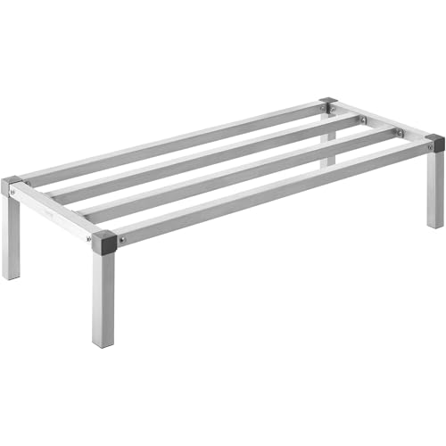 VEVOR Aluminum Dunnage Rack, 48” x 20” Commercial Food Floor Rack, 12” Off The Floor, 1000 lbs Capacity All-Welded Aluminum Storage Rack, for Storage in Restaurants, Kitchens, Garages and Vehicles