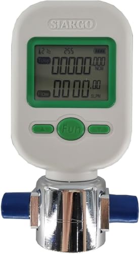 BHYIQI Gas Mass Flow Meter Digital Mass Air Flow Rate Tester with Range 0 to 20L/Min Accracy ±2.5+0.5FS% LCD Display