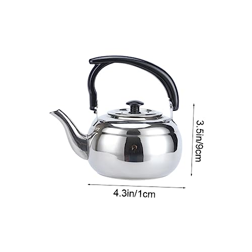 FELTECHELECTR Stainless Steel Teapot Espresso Machine Water Boiling Container Espresso Pitcher Coffee Kettle Travel Kettle Household Water Pot Stovetop Water Tea Kettle Camping Tea Kettle Silver