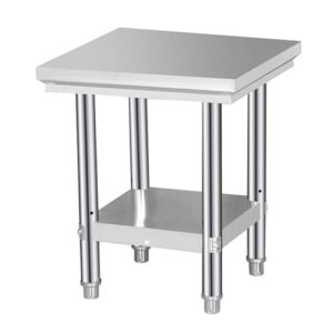 double workbench commercial stainless steel workbench open floor standing shelves metal table is sturdy and stable suitable for kitchen restaurant outdoor warehouse