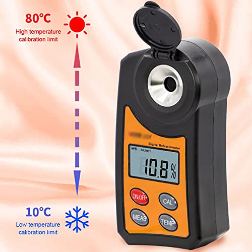 PODEC Fruit Refractometer, 0-55% Range Brix Meter, Sugar Sweetness Meter with ATC 10~80°C, ±0.5Brix/1°C Accuracy, High-Precision and Portable, for Food Suger Content Measurement