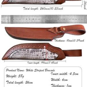 刀苑阁 Fixed Blade Knife Sheath Fits up to 8 Inch Blade,Leather Knife Sheaths Knife Holder Hunting Knife Sheath,Straight Knife Sheath Brown