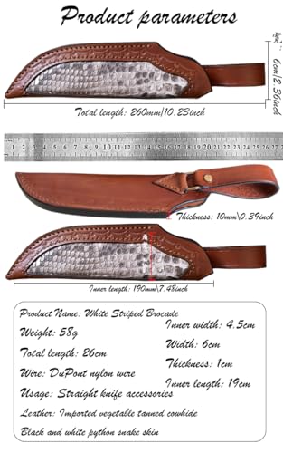 刀苑阁 Fixed Blade Knife Sheath Fits up to 8 Inch Blade,Leather Knife Sheaths Knife Holder Hunting Knife Sheath,Straight Knife Sheath Brown