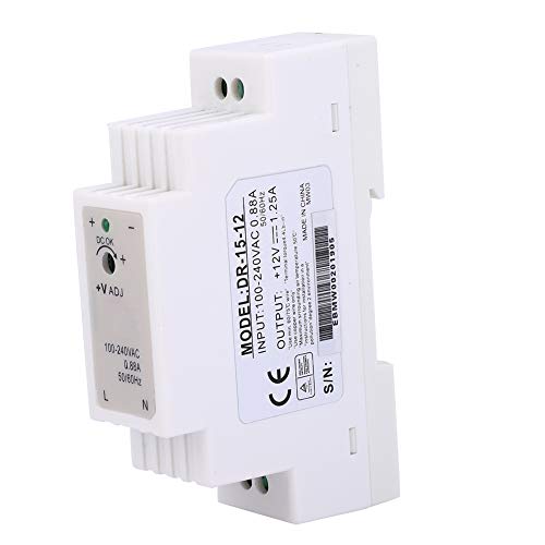 15W 12V 1.25A DIN Rail Power Supply Module, Stable Output for Control Cabinet, Industrial Control Equipment, PWM Modulation, Compact Design, Industrial Use,