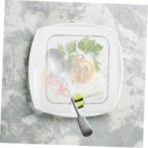 CIYODO 2pcs Dinner Plate Cover Pan Lids Commercial Pan Lid Polycarbonate Cover with Handle Restaurant Pan Lid 1/6 Size Food Pan Lid Food Storage Containers Covers Plastic Transparent