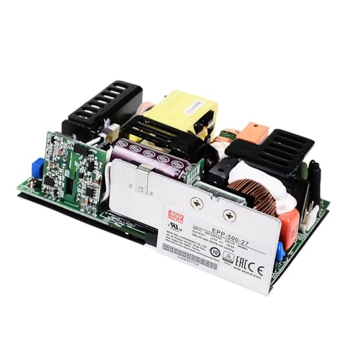 TorqCali EPP-500-27 500W 27V 18.5A Open Frame Power Supply, 80-264VAC, High Efficiency, 5x3 Compact Design, Reliable for Industrial Automation, Robotics, and More