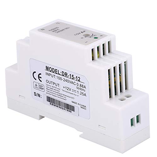 15W 12V 1.25A DIN Rail Power Supply Module, Stable Output for Control Cabinet, Industrial Control Equipment, PWM Modulation, Compact Design, Industrial Use,